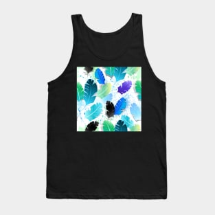 Seamless Pattern with Blue Feathers Tank Top